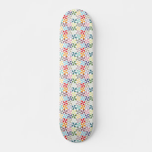 Colorful Geometric Pinwheel Skateboard