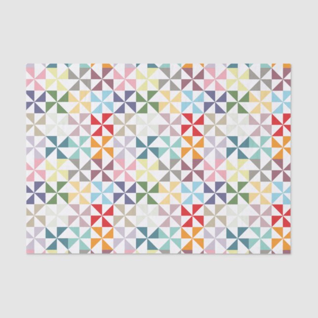 Colorful Geometric Pinwheel Tissue Paper (Front)