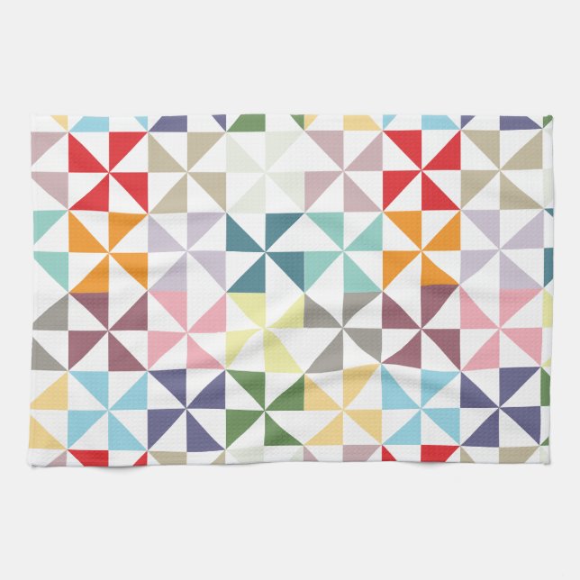 Colorful Geometric Pinwheel Towel (Horizontal)