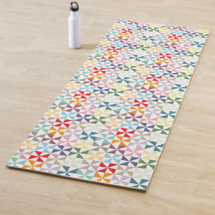 Colorful Geometric Pinwheels Yoga Mat