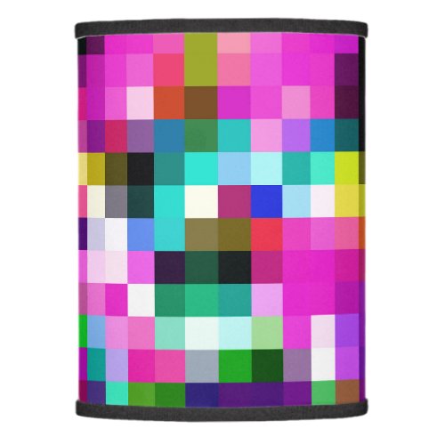Colorful Geometric Pixel Pixelated Plaid Lamp Shade