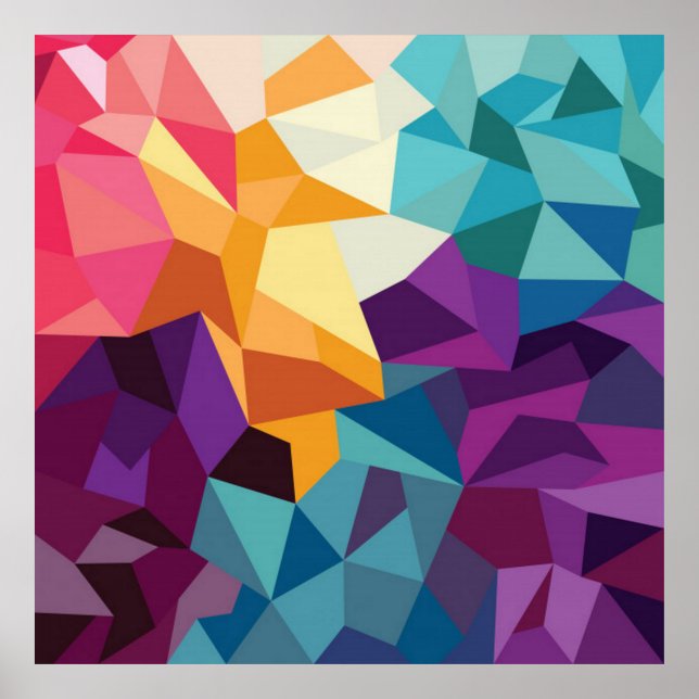 Colorful Geometric Poly Abstract Poster (Front)