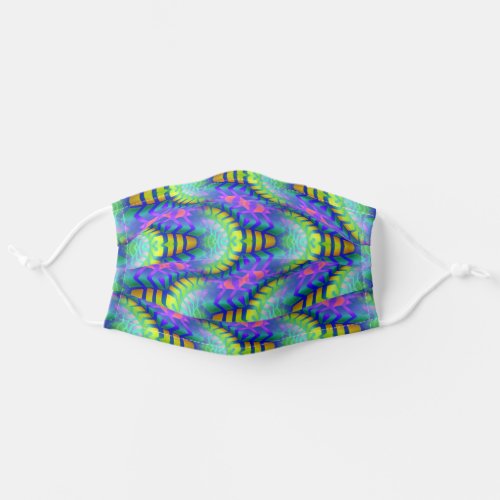 Colorful Geometric Psychedelic Trip Purple Green Adult Cloth Face Mask