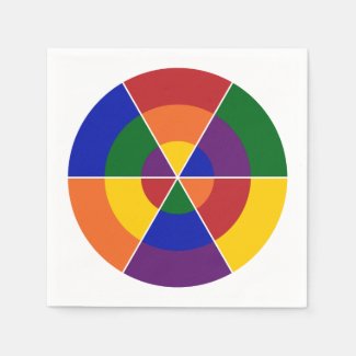 Colorful Geometric Rainbow Circle Pattern Napkin