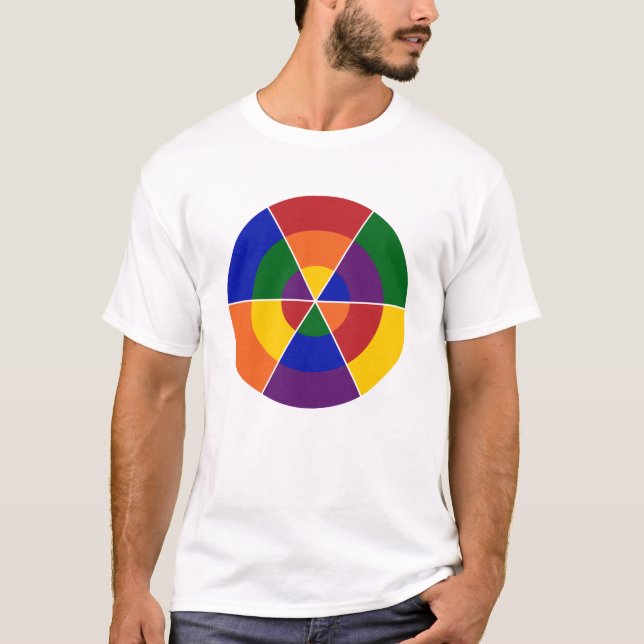 Colorful Geometric Rainbow LGBT Pride T-Shirt (Front)
