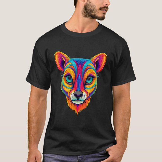 Colorful Geometric Rainbow Suricate Meerkat Pop An T-Shirt (Front)