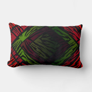 Colorful Geometric Rainbow Tiger Animal Print Lumbar Pillow