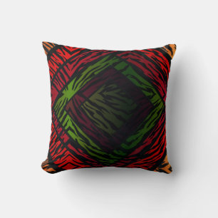 Colorful Geometric Rainbow Tiger Animal Print Throw Pillow