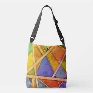 Colorful geometric retro crossbody bag