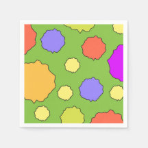 Colorful Geometric Retro Funky Circles Napkins