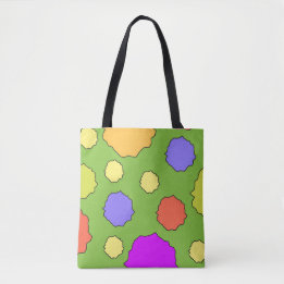 Colorful Geometric Retro Funky Circles tote bag