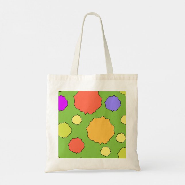 Colorful Geometric Retro Funky Circles Tote Bag (Back)