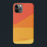 Colorful Geometric Retro Sunny Orange Stripes  iPhone 11 Pro Case<br><div class="desc">This design features colorful retro inspired graphic design with flowing geometric stripes in a bold color palette of orange,  yellow and red. A phone case for sunny days full of happiness and summer vibes! Customize it with your own name.</div>
