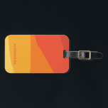 Colorful Geometric Retro Sunny Orange Stripes  Luggage Tag<br><div class="desc">Get ready for your next summer vacation! This design features colorful retro inspired graphic design with flowing geometric stripes in a bold color palette of orange,  yellow and red. A luggage tag for travels to sunny destinations! Customize it with your own name.</div>