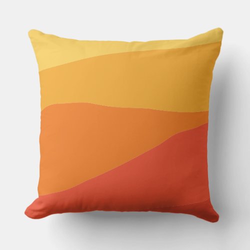 Colorful Geometric Retro Sunny Orange Stripes Throw Pillow