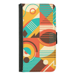 Colorful geometric retro: vintage abstraction. samsung galaxy s5 wallet case
