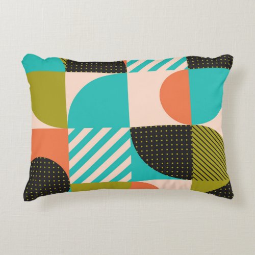 Colorful geometric Scandinavian style pattern Accent Pillow