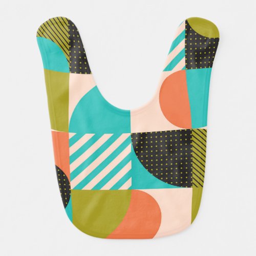 Colorful geometric Scandinavian style pattern Baby Bib