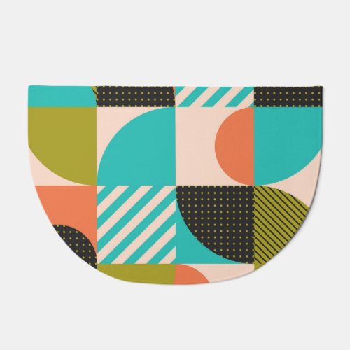 Colorful geometric Scandinavian style pattern Doormat