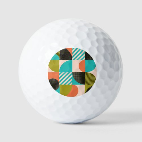 Colorful geometric Scandinavian style pattern Golf Balls