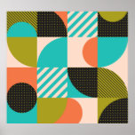 Colorful geometric, Scandinavian style pattern. Poster