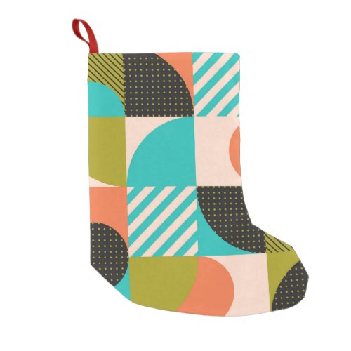 Colorful geometric Scandinavian style pattern Small Christmas Stocking