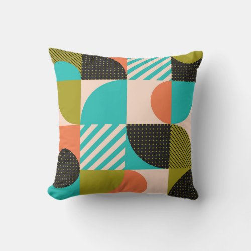 Colorful geometric Scandinavian style pattern Throw Pillow