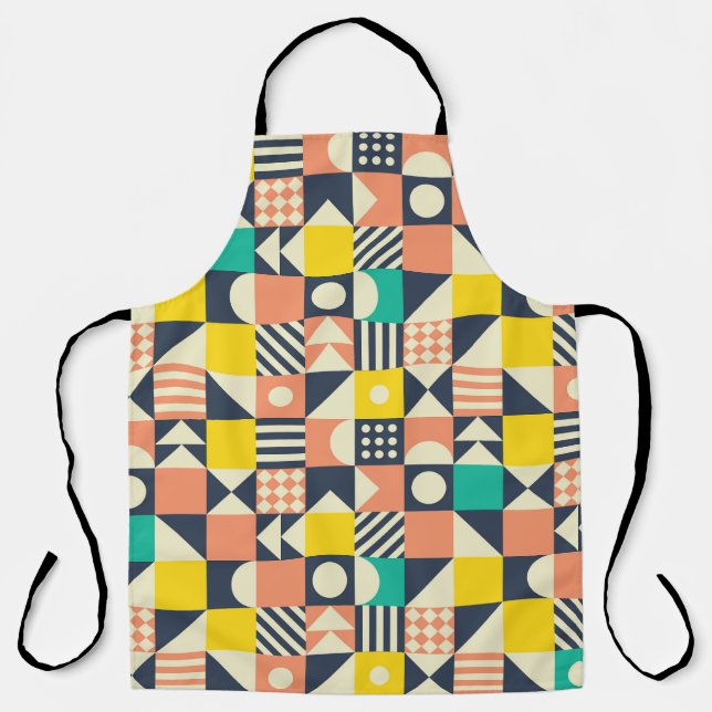 Colorful Geometric Seamless Pattern Apron (Front)