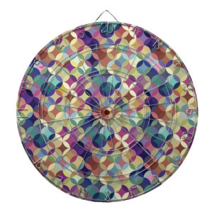 Colorful Geometric Seamless Pattern Dartboard With Darts