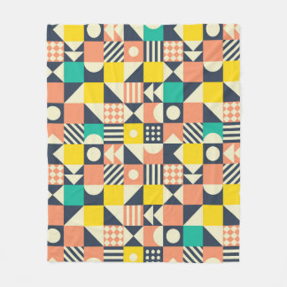 Colorful Geometric Seamless Pattern Fleece Blanket
