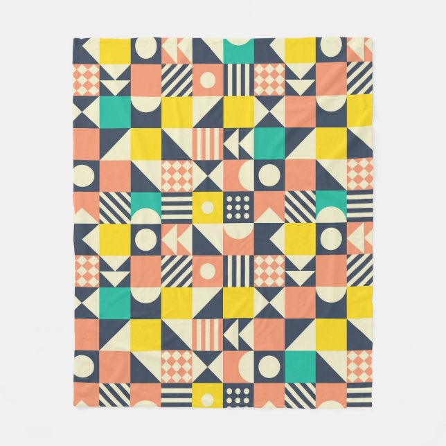 Colorful Geometric Seamless Pattern Fleece Blanket (Front)