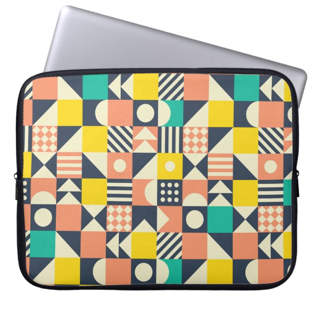 Colorful Geometric Seamless Pattern Laptop Sleeve (Front)