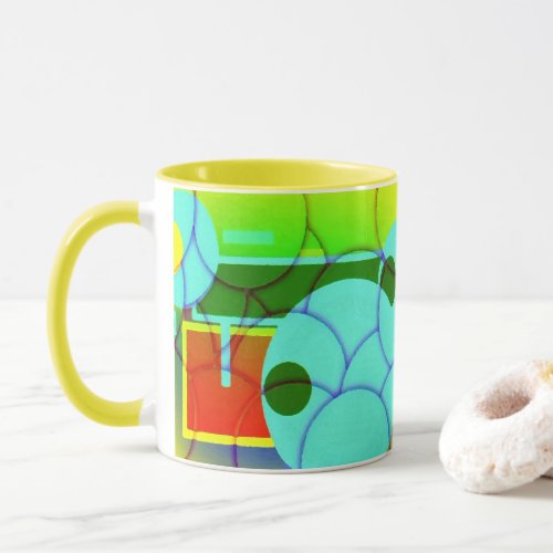 Colorful Geometric Shapes Abstract Art  Mug