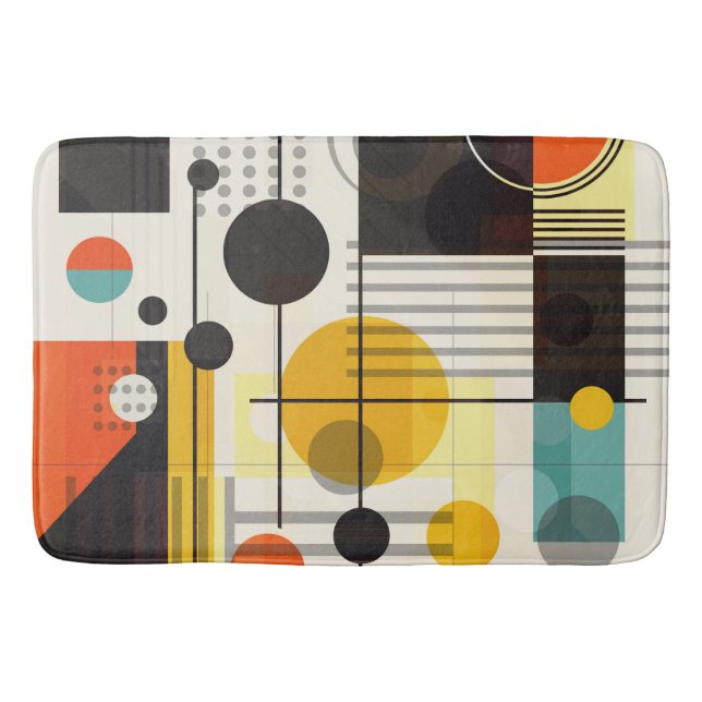 Colorful geometric shapes composition bath mat (Front)