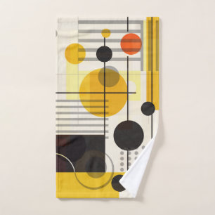 Colorful geometric shapes composition bath towel set