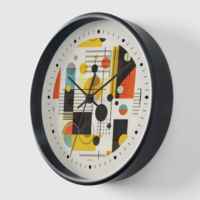 Colorful geometric shapes composition clock (Angle)