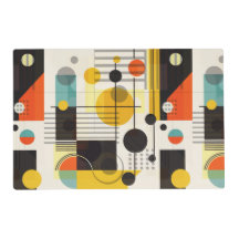 Colorful geometric shapes composition cloth placem