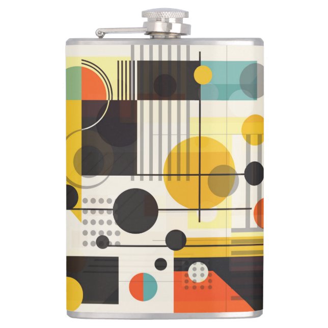 Colorful geometric shapes composition flask (Front)