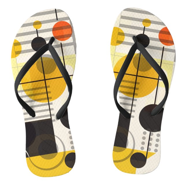 Colorful geometric shapes composition flip flops (Footbed)