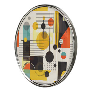 Colorful geometric shapes composition golf ball marker
