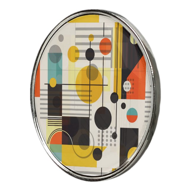 Colorful geometric shapes composition golf ball marker (3/4)