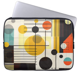 Colorful geometric shapes composition laptop sleeve