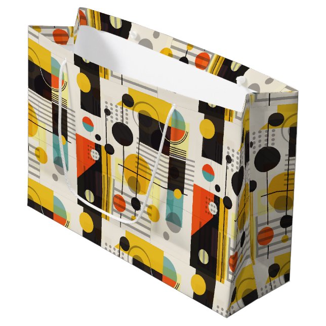 Colorful geometric shapes composition large gift bag (Front Angled)