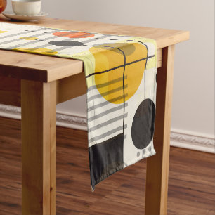 Colorful geometric shapes composition long table runner
