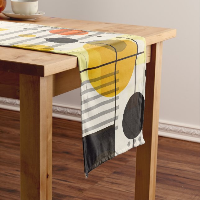 Colorful geometric shapes composition long table runner (In Situ)