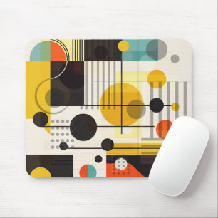 Colorful geometric shapes composition mouse pad