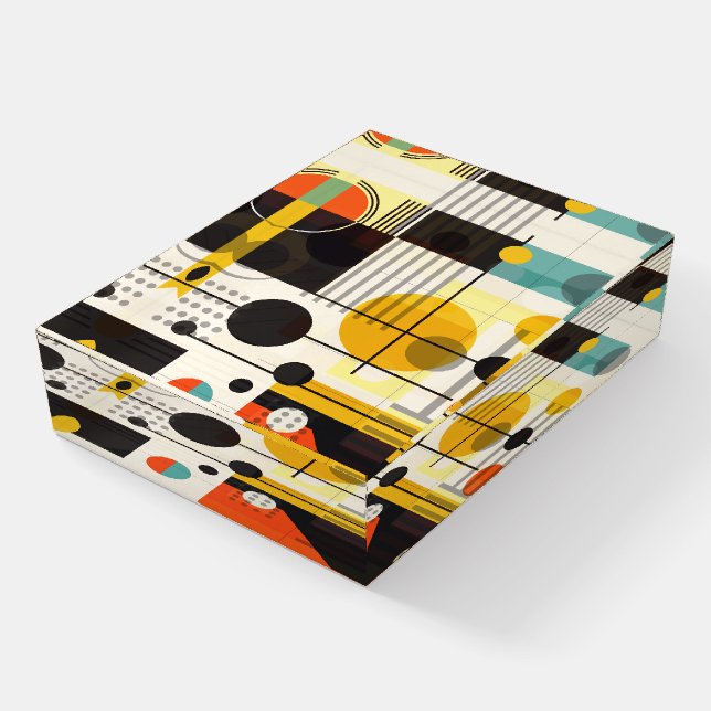 Colorful geometric shapes composition paperweight (Angled)