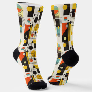 Colorful geometric shapes composition socks