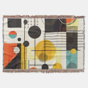 Colorful geometric shapes composition throw blanket