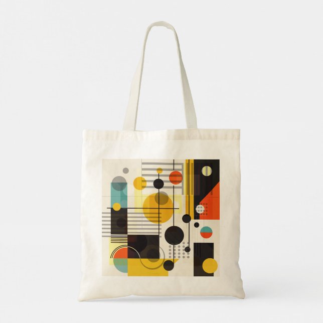Colorful geometric shapes composition tote bag (Back)